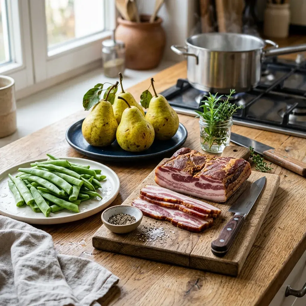 Birnen, Bohnen und Speck