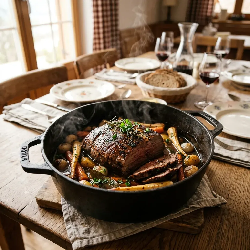 Die Kunst des Sonntagsbratens — perfekter Braten mit Soße