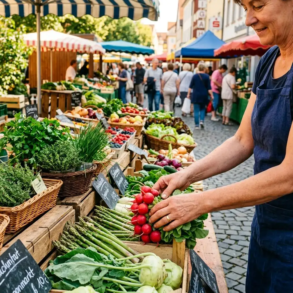 Einkaufen auf dem Wochenmarkt