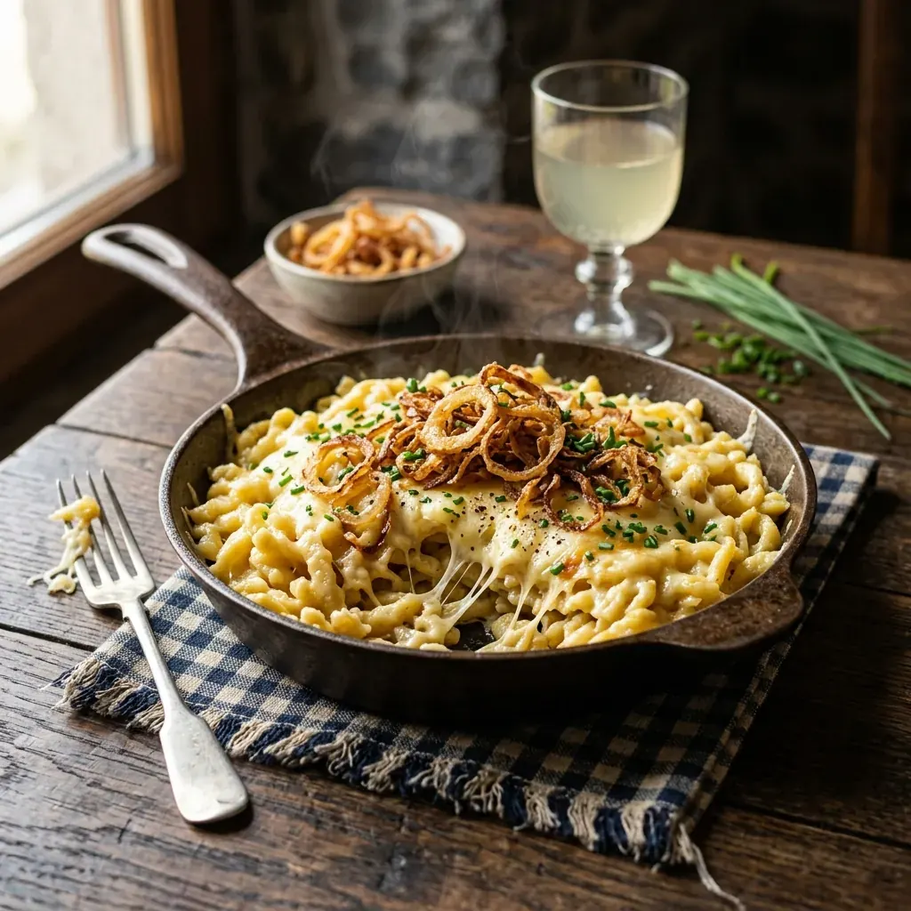 Allgäuer Käsespätzle mit Röstzwiebeln