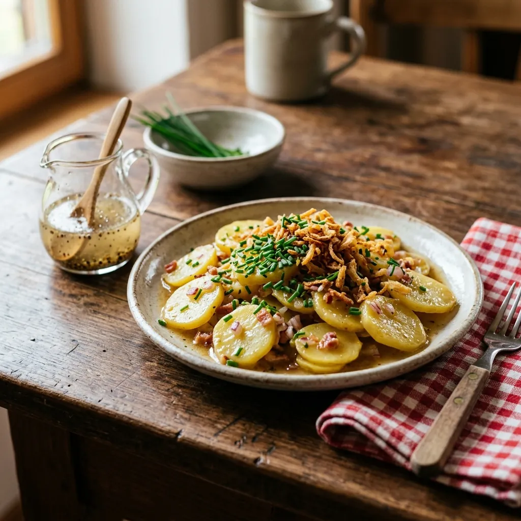 Original Schwäbischer Kartoffelsalat Rezept zubereitet - Schwäbischer Kartoffelsalat, Original Rezept, deutsche Küche, kochen, selber machen