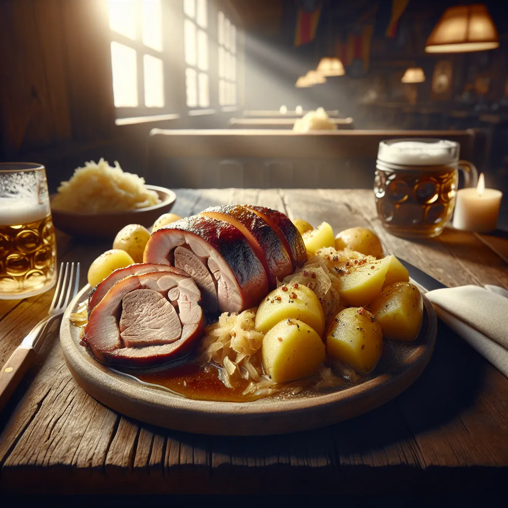 Pfälzer Saumagen mit Sauerkraut und Kartoffelpüree