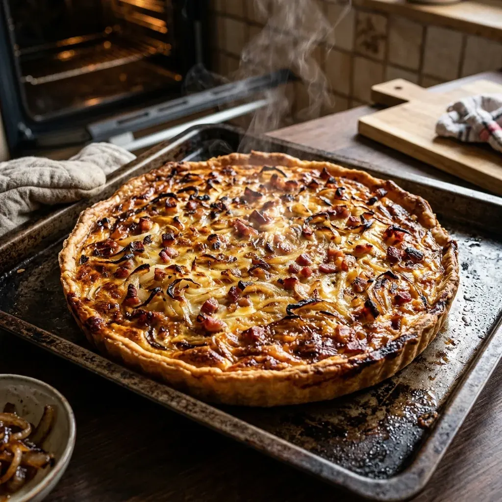 Schwäbischer Zwiebelkuchen mit Speck